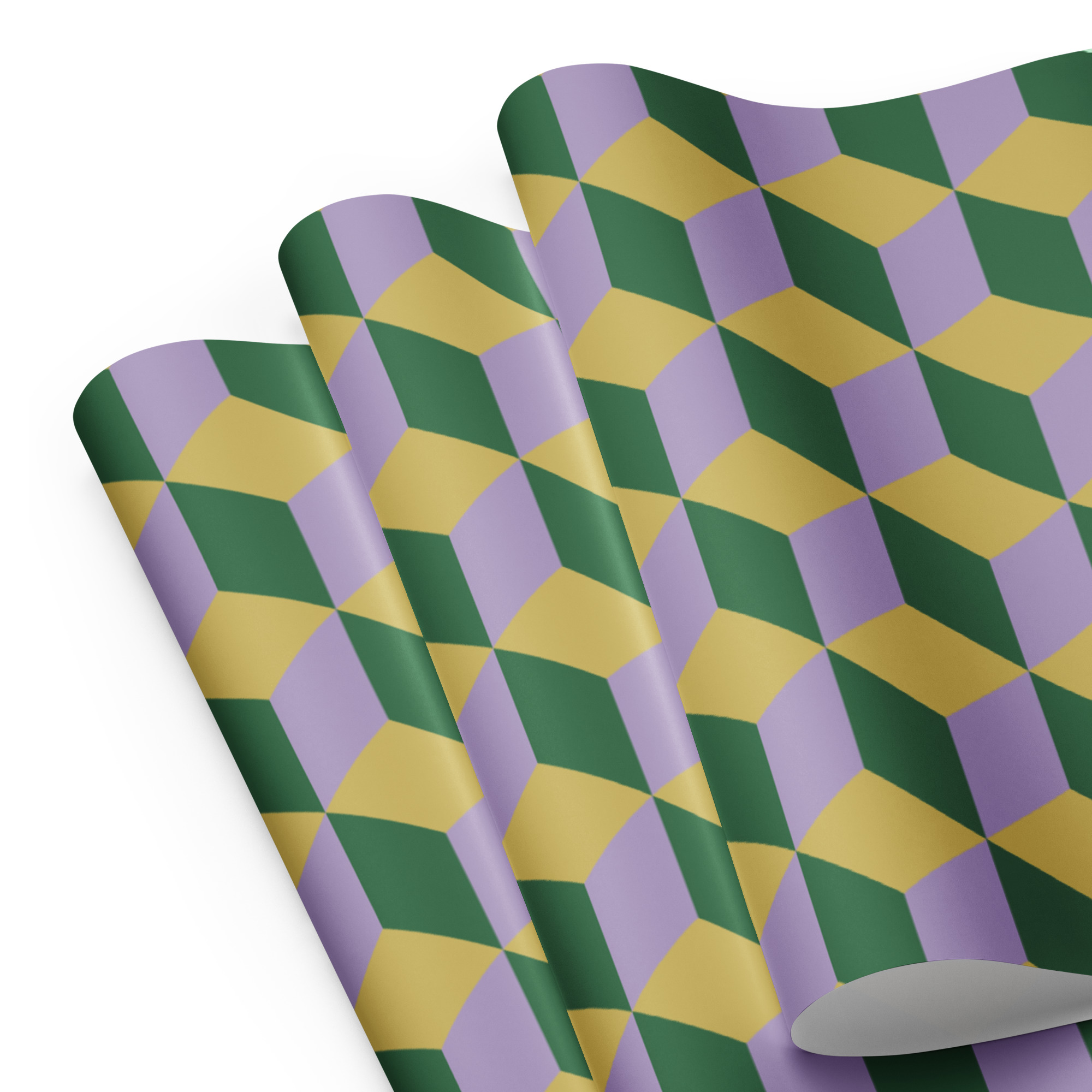 Green and Purple 3D Squares Wrapping Paper - Image 6